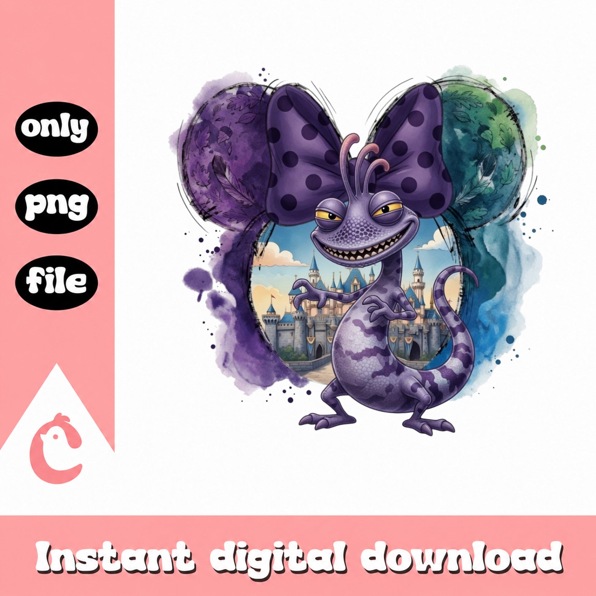 Randall Monsters Inc Disney Castle Ears PNG, Disney PNG, Monsters Inc PNG