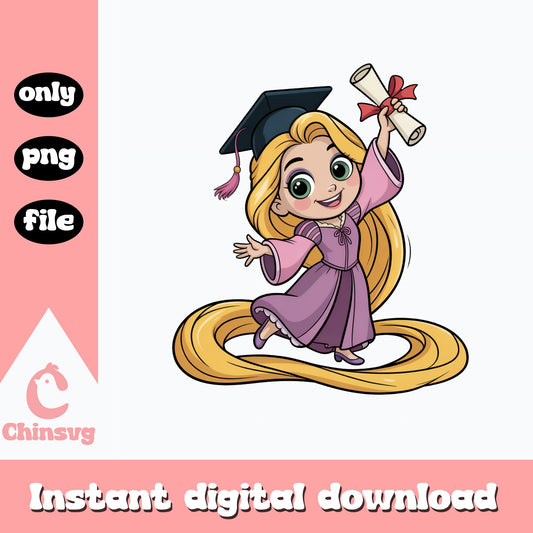 Rapunzel Graduation PNG, Disney Princess Graduate, Tangled PNG