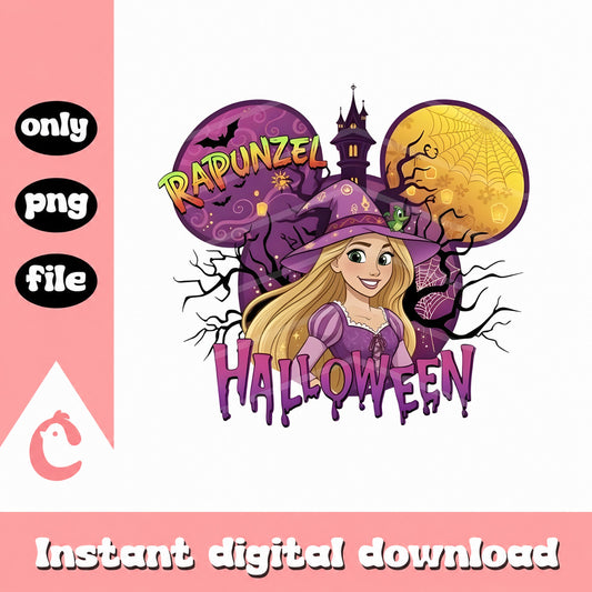 Rapunzel Halloween PNG, Disney Princess Halloween, PNG File