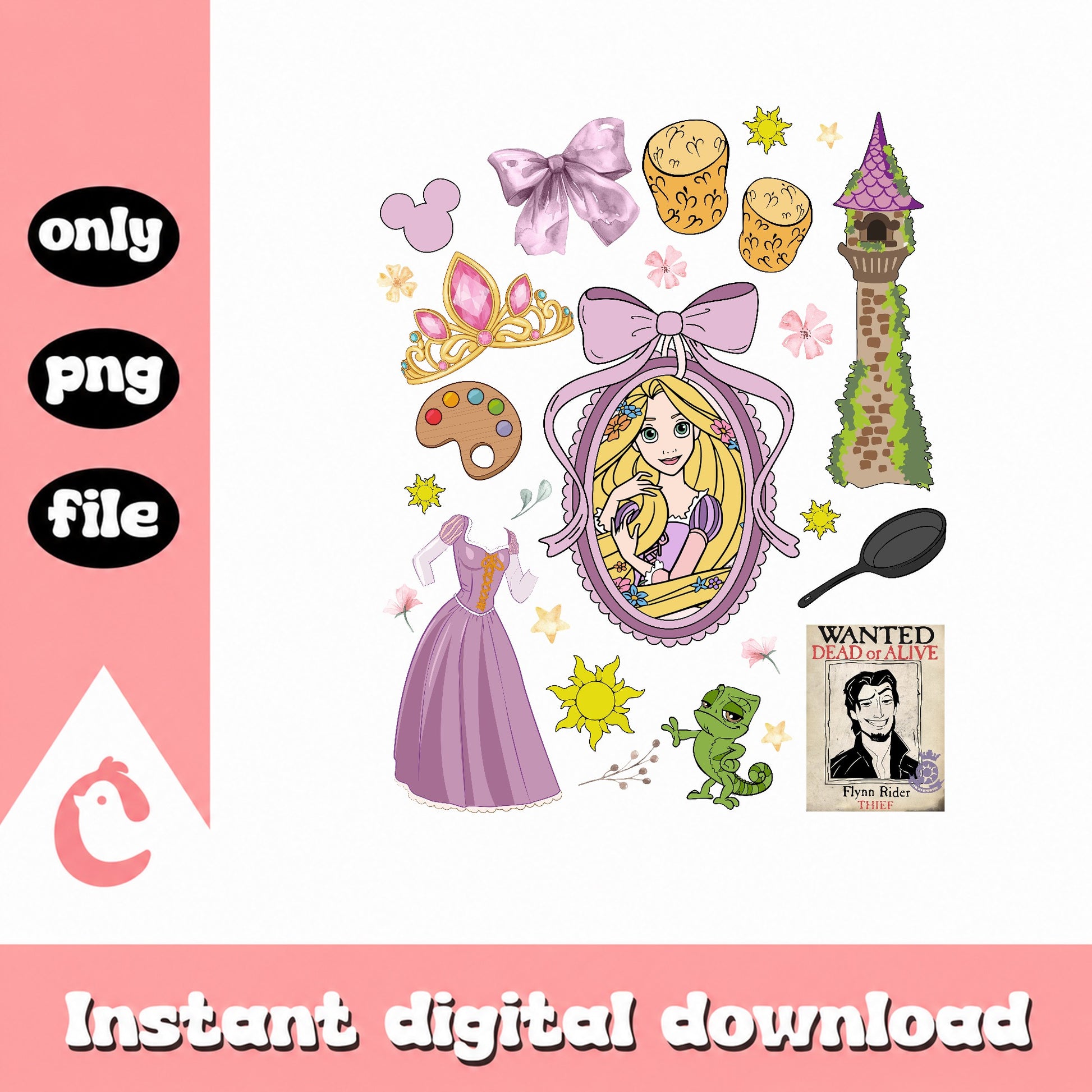 Rapunzel Tangled PNG Bundle, Disney Princess PNG, Tangled PNG