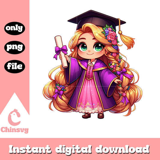 Rapunzel disney graduation design png, princess rapunzel png