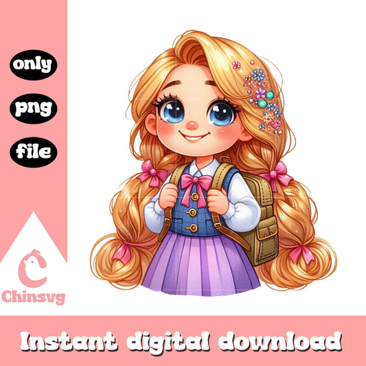 Rapunzel disney princess on school png, walt disney schools png