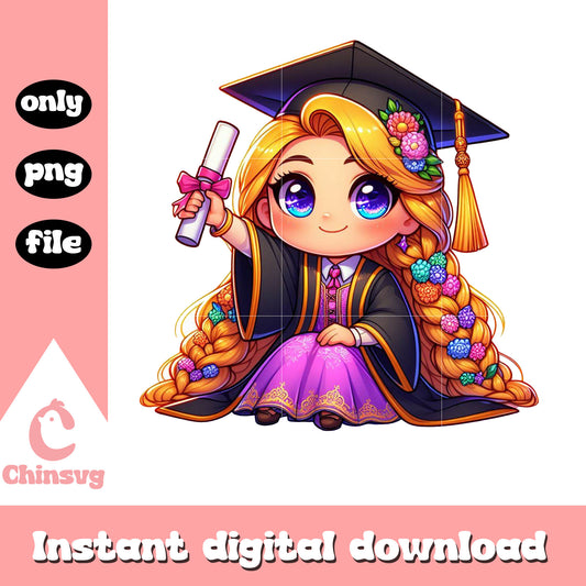 Rapunzel graduation day design png, rapunzel disney cartoon png