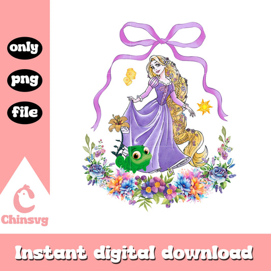 Rapunzel princess friends and flowers png, disney princess rapunzel​ png