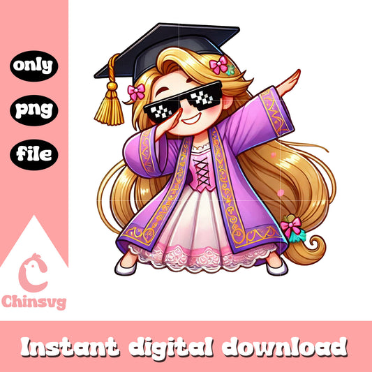 Rapunzel princess graduation day design png, rapunzel png