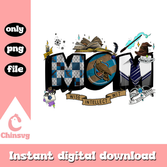 Ravenclaw mom font design png, harry potter png, mom png