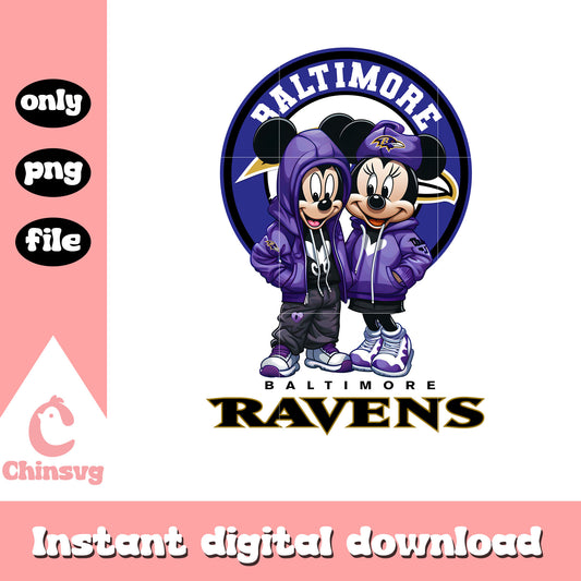 Ravens couple love design png, nfl baltimore ravens​ png
