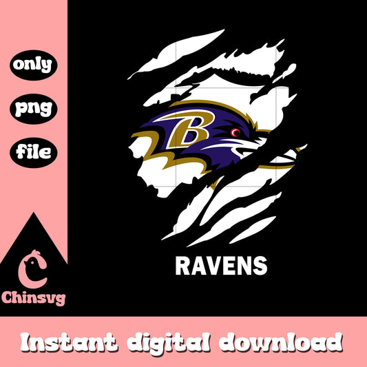 Ravens logo white paint png, nfl baltimore ravens​​​ png
