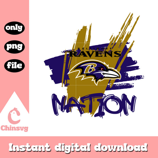 Ravens nation logo design png, Baltimore Ravens png
