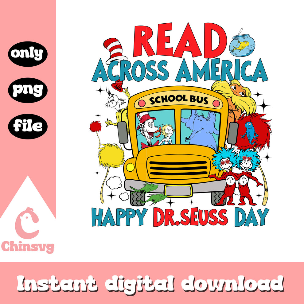 Read across america happy dr.seuss day png, school bus png Chinsvg
