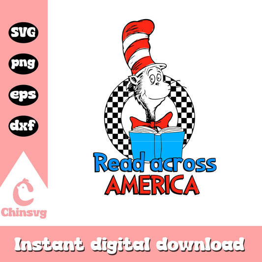 Read a cross america svg, cat in the hat svg, dr seuss svg