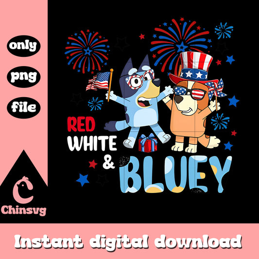 Red White Bluey 4th Of July Bluey, bluey freedom day png