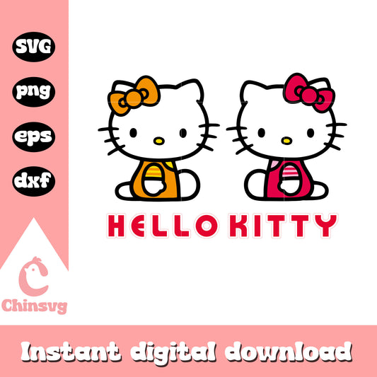 Red and yellow hello kitty svg, hello kitty costume svg
