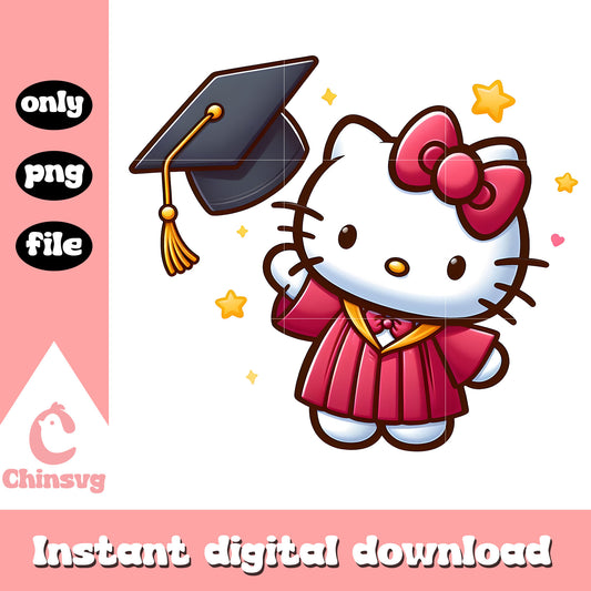 Red bachelor shirt hello kitty png, graduation ceremony png