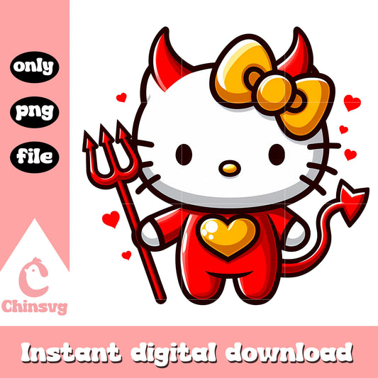Red devil x hello kitty costume png, horror movies png, halloween png