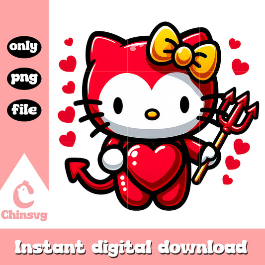 Red devil x hello kitty png, horror movies png, halloween costume png
