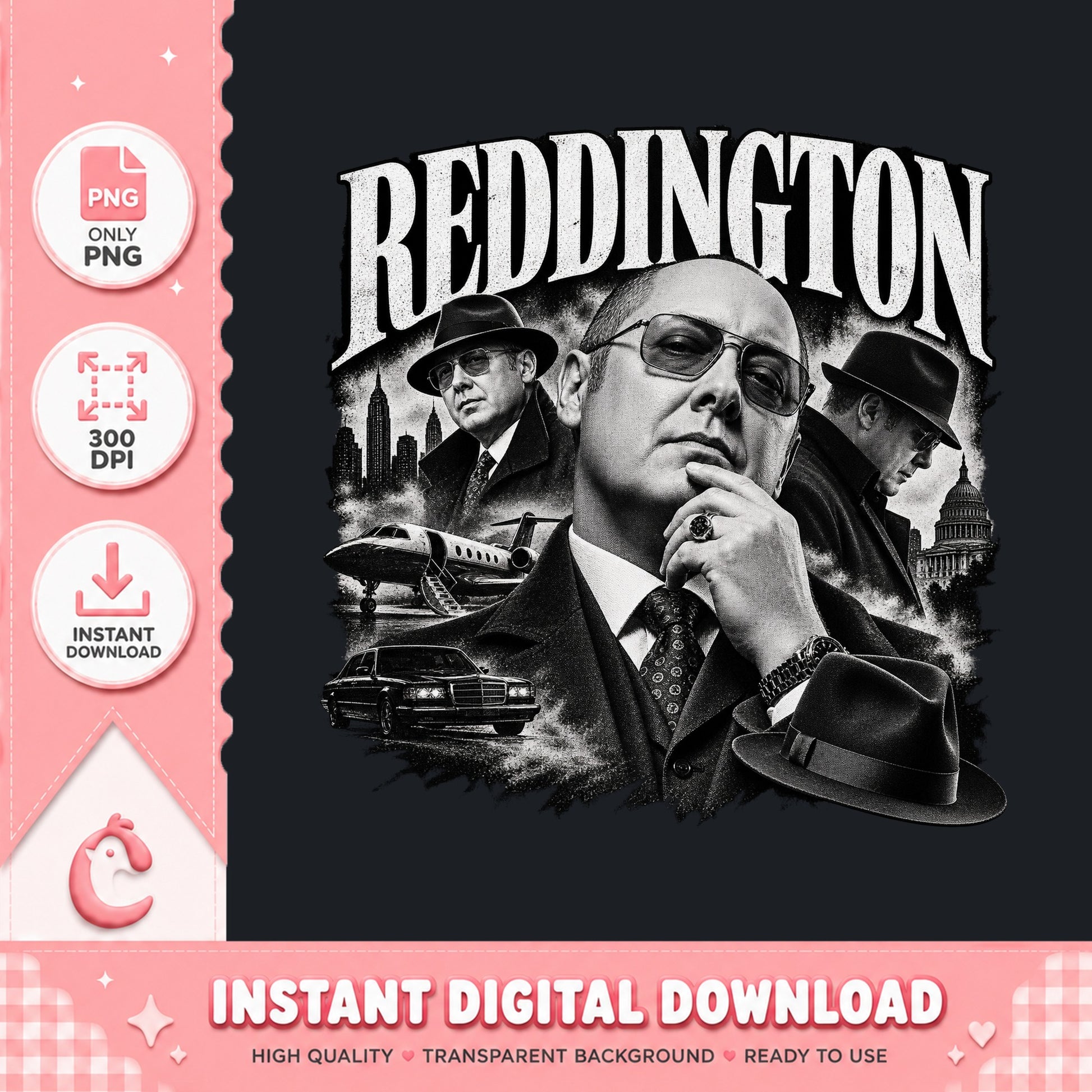 Reddington PNG Clipart, Blacklist Fan Art, Instant Download PNG