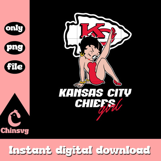 Red girl Chiefs cartoon png, nfl kansas city chiefs​ png