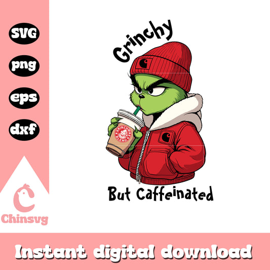 Red grinch grinchy but caffeinated svg, the grinch svg, coffee svg