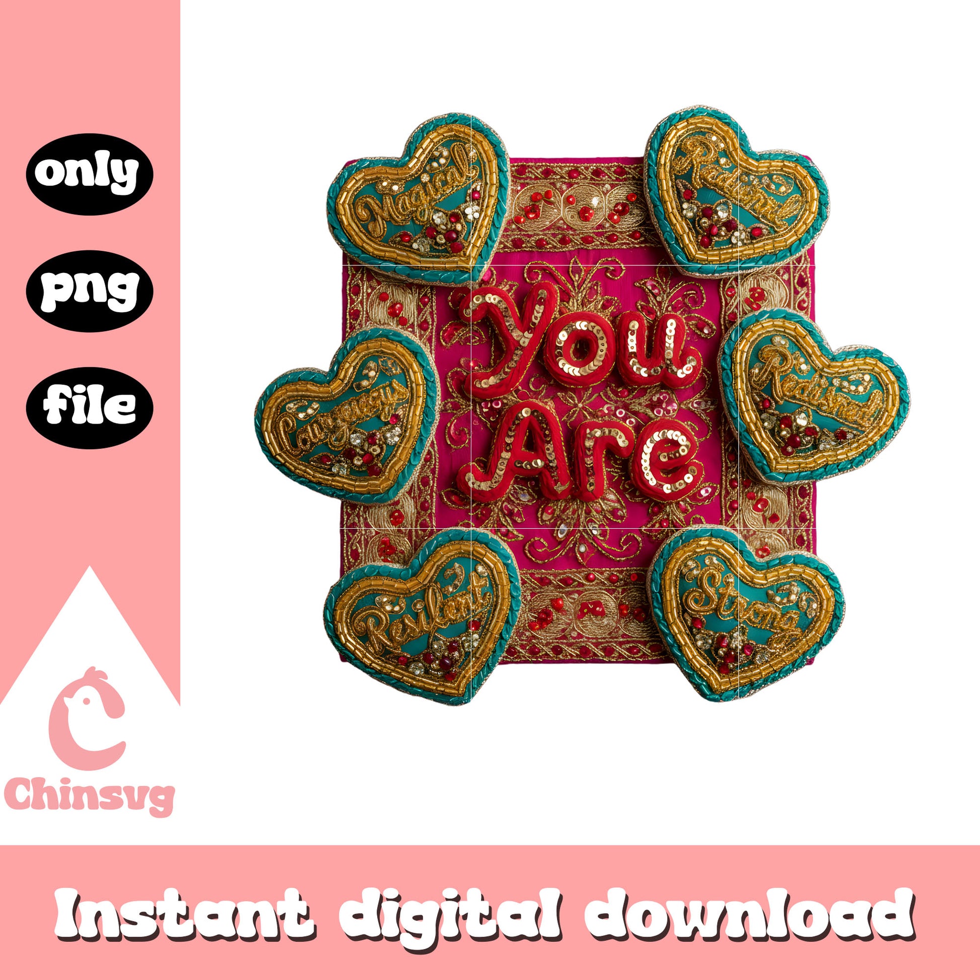 Red hearts crochet valentine png, heart valentine's day png