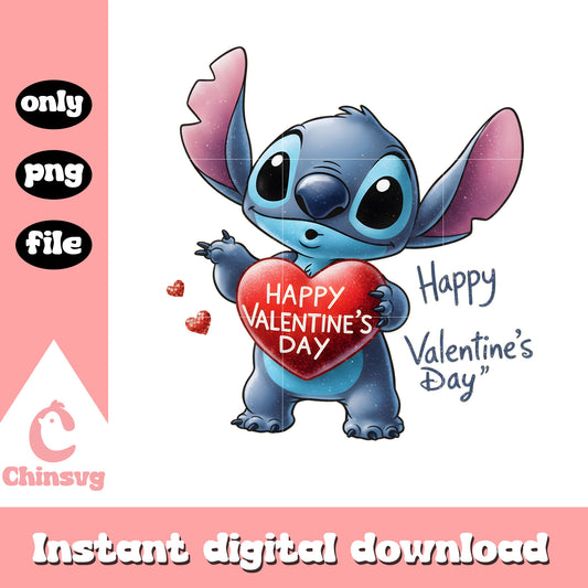 Red hearts stitch valentine png, stitch valentine​​​​​ png