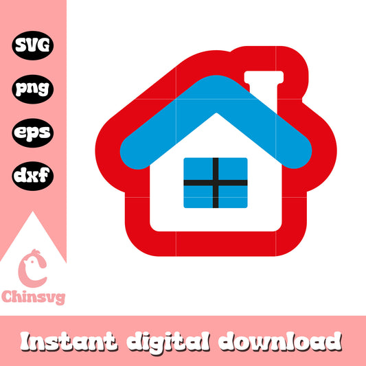 Red hello kitty house svg file, hello kitty house​ svg, kitty cat svg
