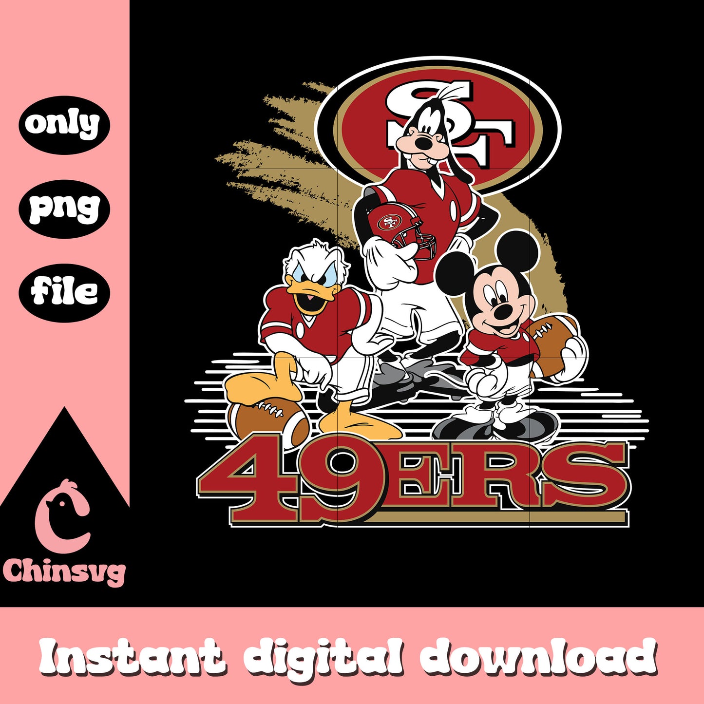 Red mickey francisco 49ers png, san francisco 49ers nfl​​​ png