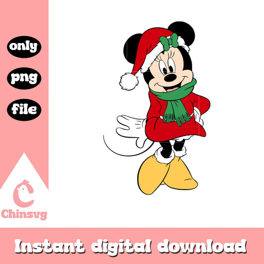Red minnie mouse christmas design png, christmas minnie mouse png