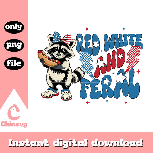 Red white and feral girl png, cute feral girl png, hotdog feral png