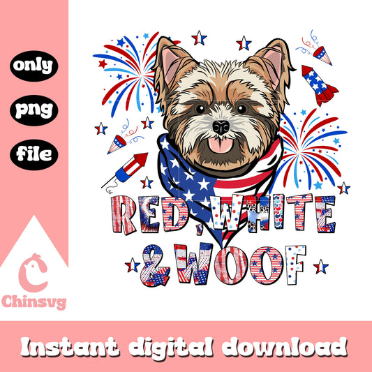 Red white and woof png, Yorkshire Terrier Dog png, usa flag png