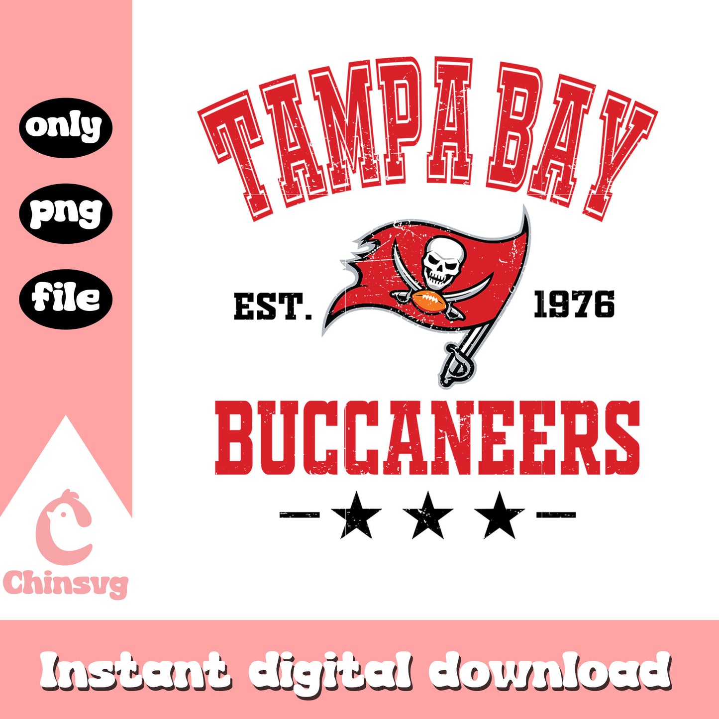 Red word buccaneers custom png, nfl football buccaneers​ png