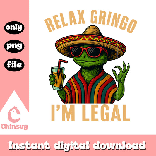 Relax gringo i'm legal lizard design png, lizard cartoon​ png