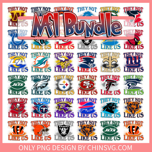 Rerto they not like us bundle png, 32 teams in the nfl png