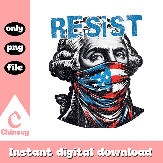 Resist george washington design png, george washington png