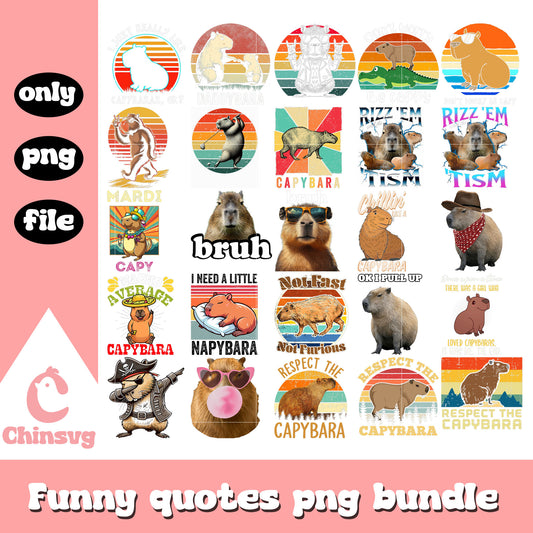 Respect the capypara design bundle png, capypara land png