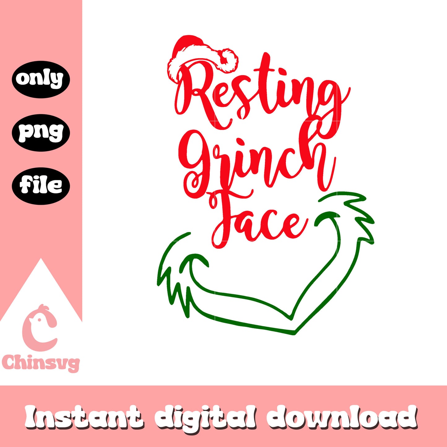 Resting grinch face christmas png, grinch quotes funny png