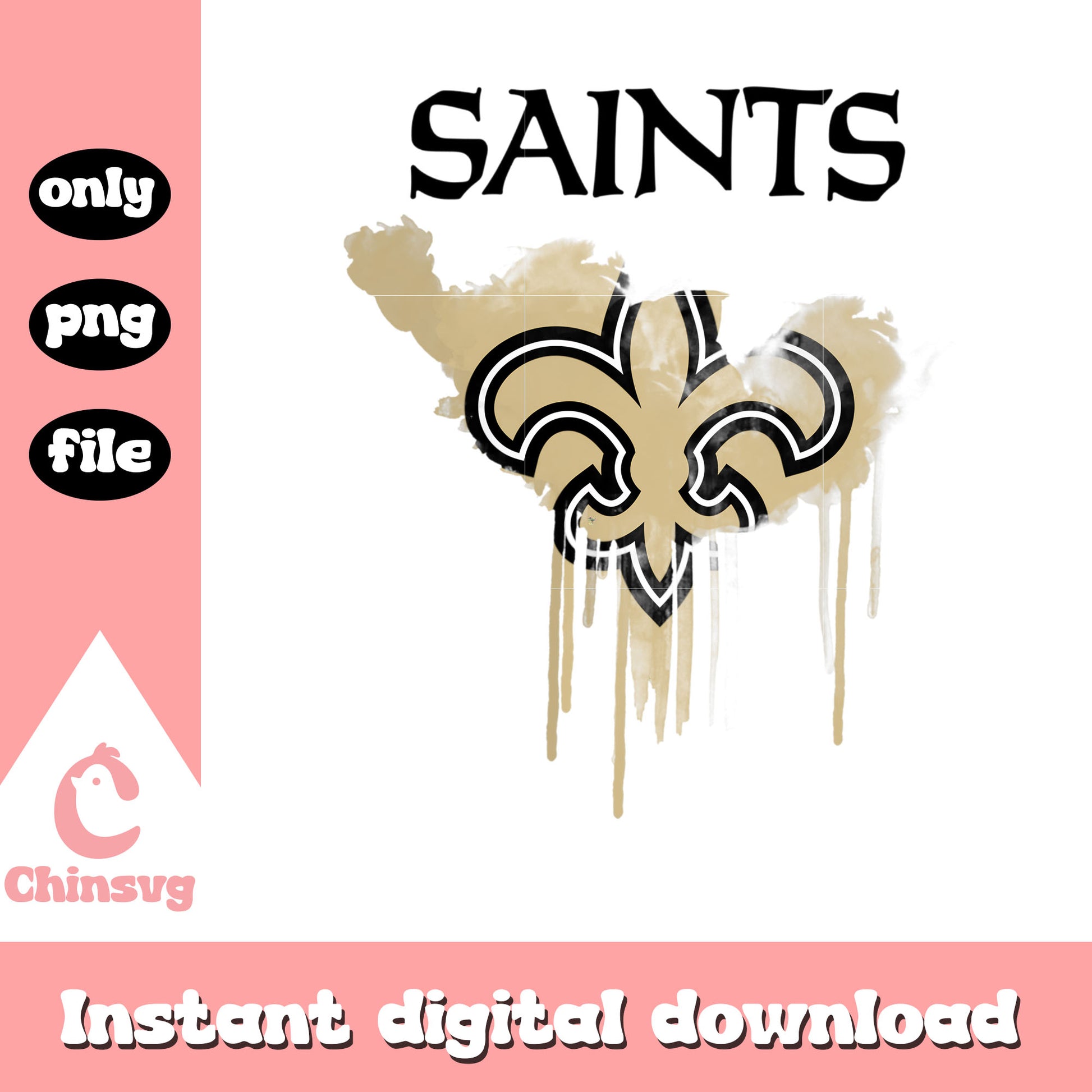 Retro Saints logo design png, New Orleans Saints team png