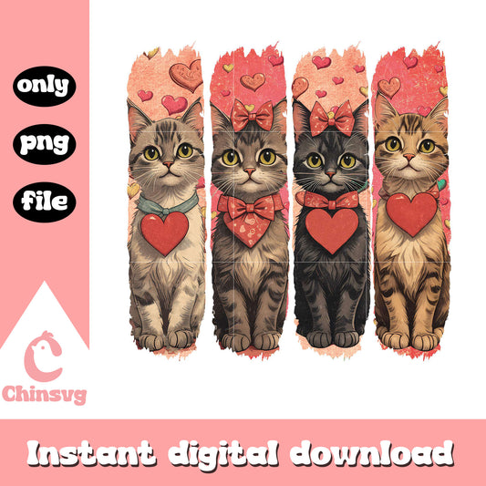 Retro Vintage Cat Valentine png, Cat Valentine png, cat png