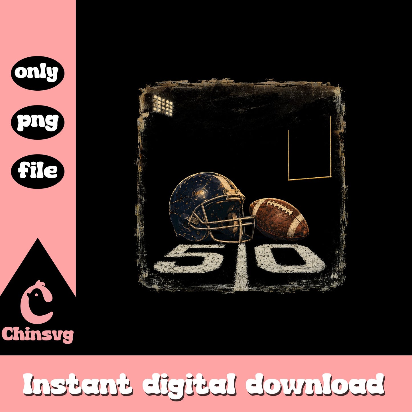 Retro Football PNG, Grunge Helmet And Ball PNG, Game Day PNG