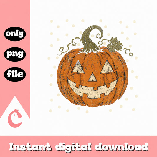 Retro Halloween Jack O Lantern PNG, Pumpkin Face PNG, Halloween PNG