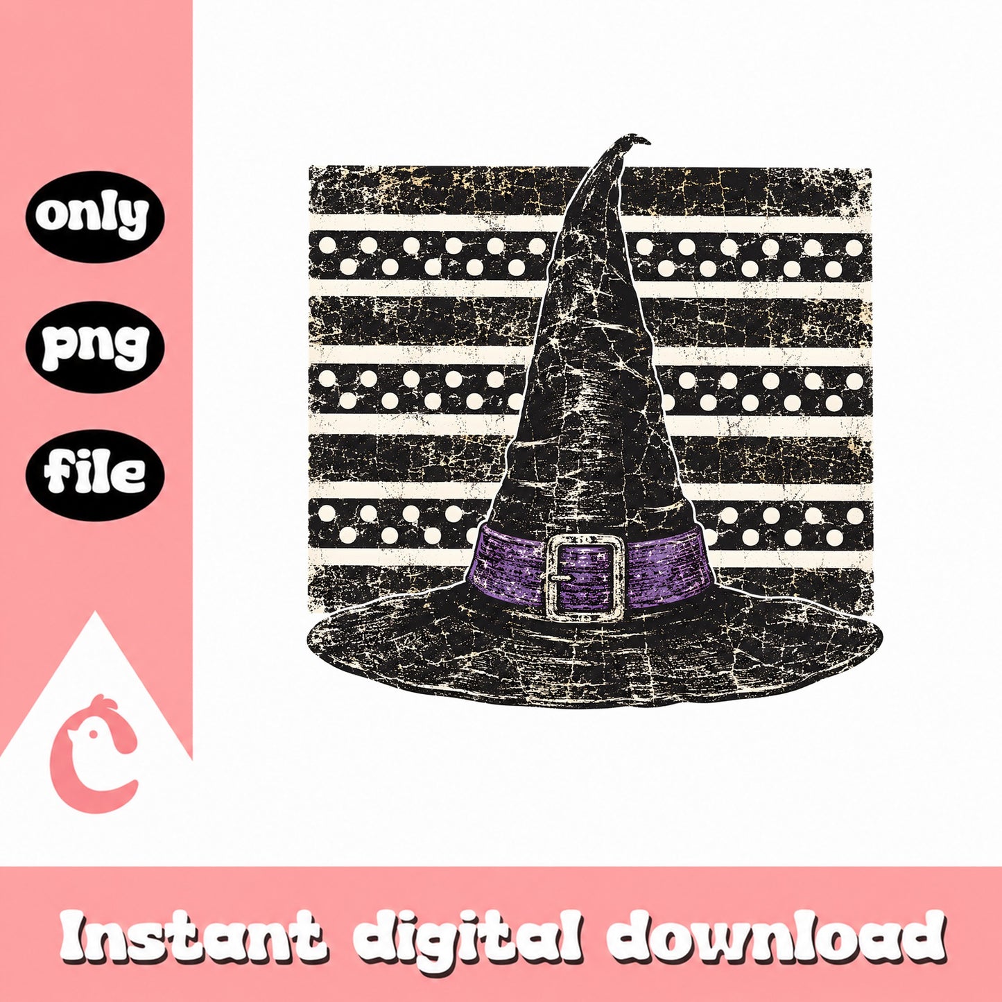 Retro Witch Hat Halloween PNG, Grunge Flag Halloween PNG, Spooky PNG