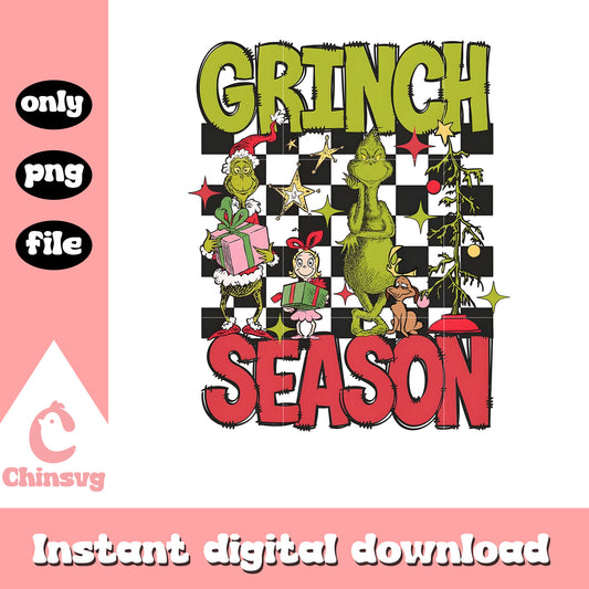 Retro grinch season characters design png, grinch and friends​ png