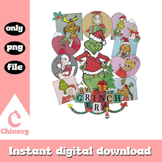 Retro in my grinchmas eras design png, grinch lights​ png