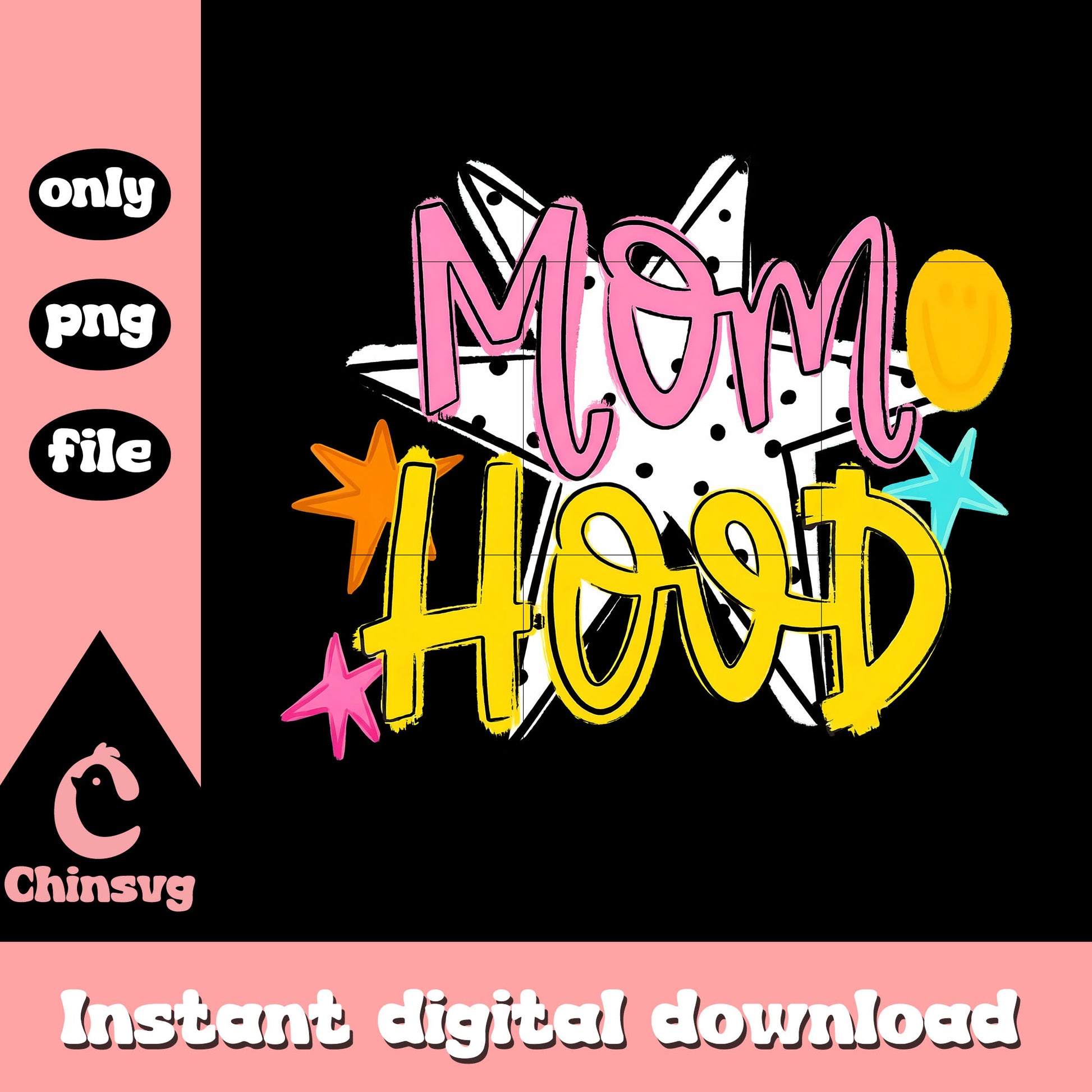 Retro motherhood star design png