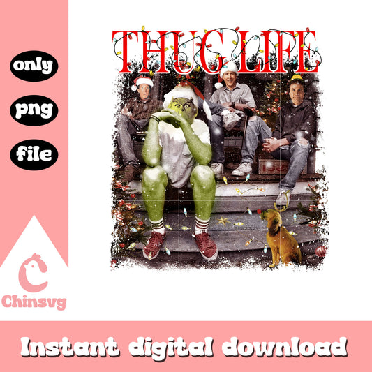 Retro thug life grinch friends christmas lights png, thug life png