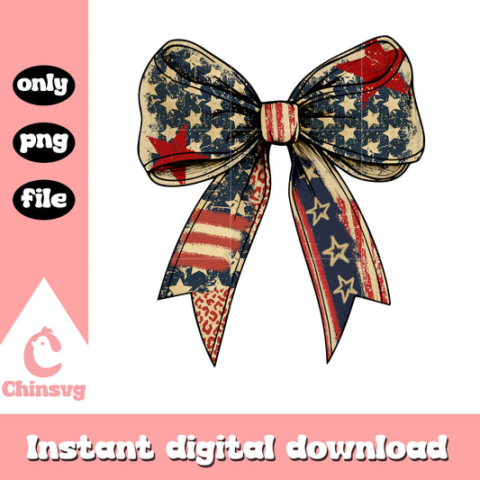 Retro america bow png, 4th of july​ png, america flag png