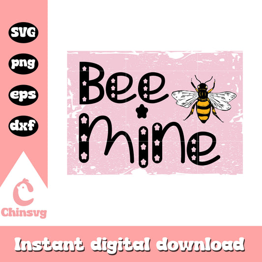 Retro bee mine valentine design svg, bee svg, valentine svg