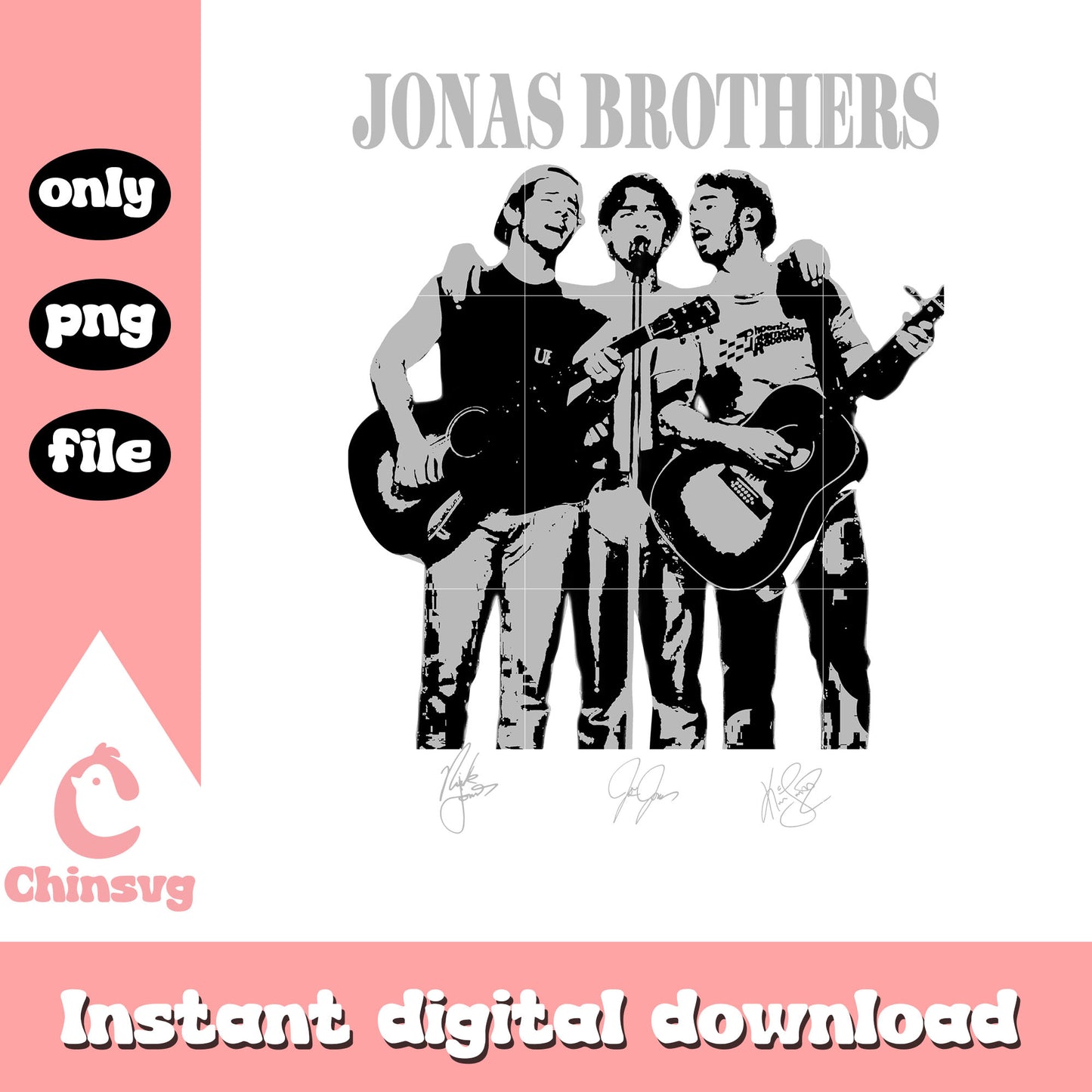 Retro black white jonas brothers band png, jonas brothers png