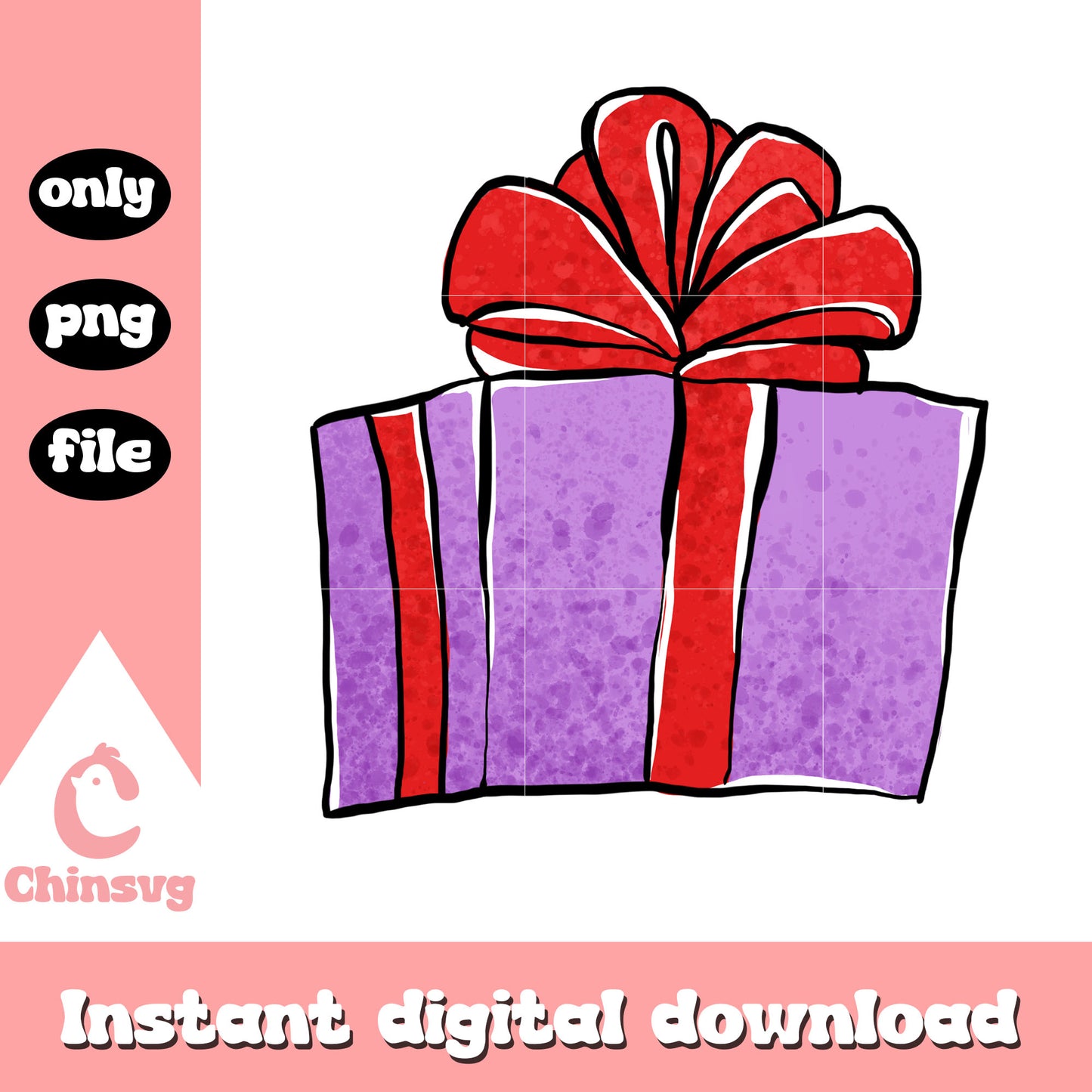 Retro christmas gift idea design png, gift in christmas png 