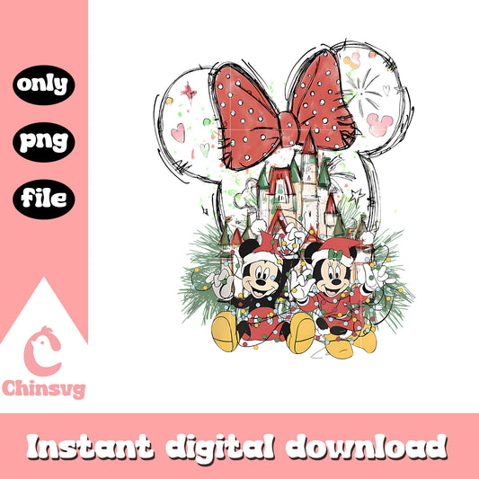 Retro christmas lights disney minnie ear png, minnie mouse png
